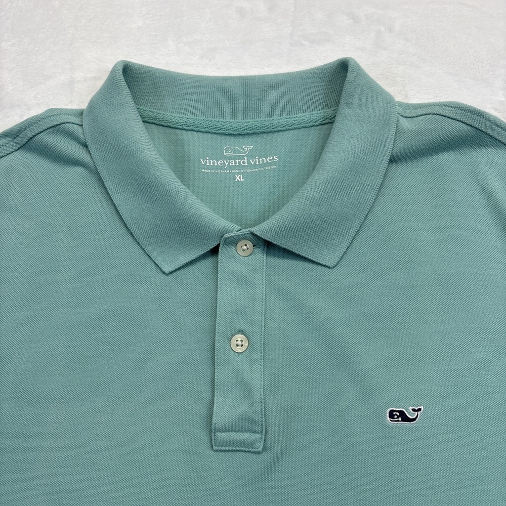 Vineyard Vines Performance Polo Shirt Men XL Teal Stretch Golf Casual Travel